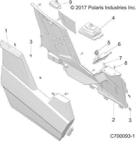 مجموعة وحدة التحكم Polaris RZR، أسود لامع، قطعة OEM الأصلية 2637069-070، الكمية 1 in Saudi Arabia
