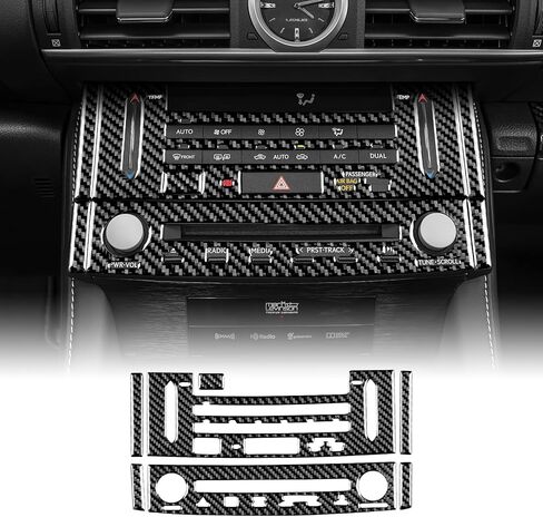 Real Carbon Fiber Center Console AC CD Panel Covers - for 2015-2018 Lexus RC, 6PCS Center Console AC CD Panel Covers, Durable Carbon Fiber Automotive Accessories (Type A, Black) in Kuwait