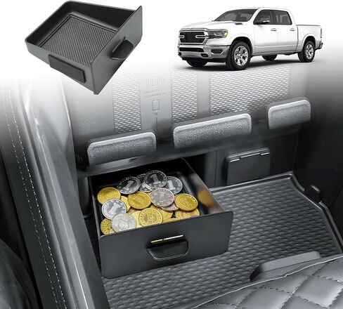 RUNROAD Center Console Organizer Tray Compatible with 2026 2025 2024-2019 Dodge Ram 1500 2500 3500 Accessories, Armrest Drawer Tray Console For Ram 1500 2500 3500 Secret Compartment, Cubby Models Only in Saudi Arabia