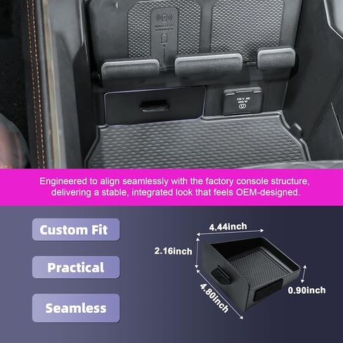 RUNROAD Center Console Organizer Tray Compatible with 2026 2025 2024-2019 Dodge Ram 1500 2500 3500 Accessories, Armrest Drawer Tray Console For Ram 1500 2500 3500 Secret Compartment, Cubby Models Only in Saudi Arabia