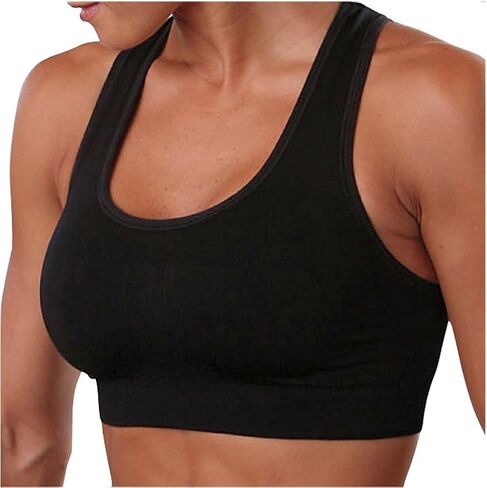 ToBeInStyle Women’s Comfortable Basic Cotton Blend Lounge Racerback Sports Bra in Saudi Arabia