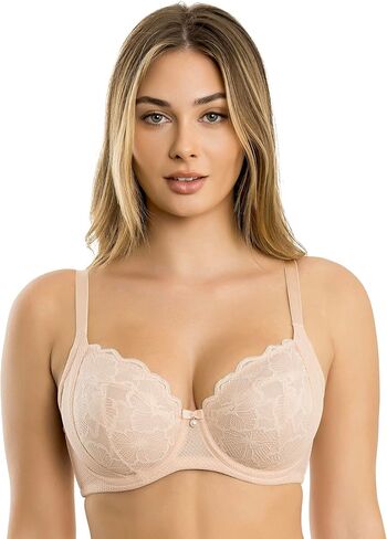 PARFAIT Luxlacy P6000 حمالة صدر جميلة من الدانتيل والشبكة بتغطية كاملة غير مبطنة وغير مبطنة in Kuwait