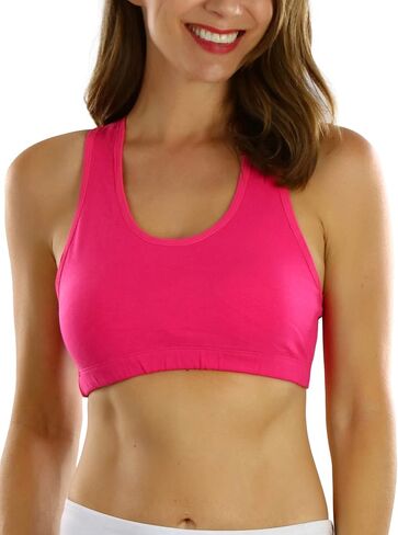 ToBeInStyle Women’s Comfortable Basic Cotton Blend Lounge Racerback Sports Bra in Saudi Arabia