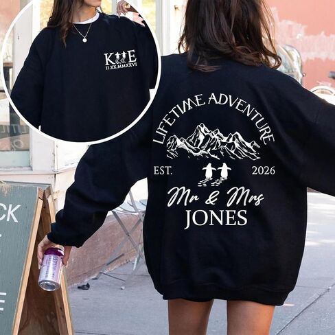 Matching Couple Hoodies: Roman Numeral&Initial, Just Married Shirts for Couples, Newlyweds Honeymoon Shirt, Bride and Groom Sweatshirts, Future Mrs and Mr Hoodies: Wedding, Anniversary, Valentines Day in Kuwait