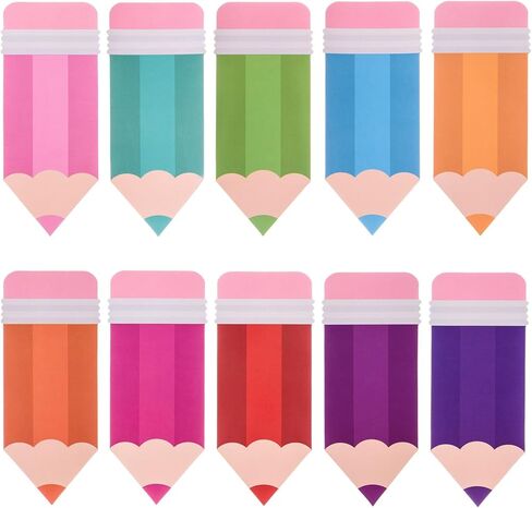 MixTeach 120Pcs Pencils Cutouts Paper Colorful Pencil Name Tags Pencils Shape Die Cuts 6Inch Bulletin Board Decorations with Glue Point for Classroom Back to School Locker Craft Projects Wall Decor in Saudi Arabia