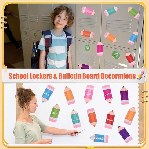 MixTeach 120Pcs Pencils Cutouts Paper Colorful Pencil Name Tags Pencils Shape Die Cuts 6Inch Bulletin Board Decorations with Glue Point for Classroom Back to School Locker Craft Projects Wall Decor in Saudi Arabia