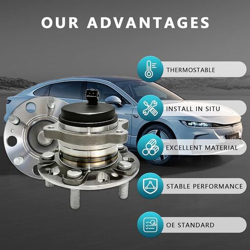 مجموعة محور تحمل العجلات الخلفية 512553 لسيارة Hyundai Sonata 2015-2019، Tucson 2016-2021، Veloster N 2019-2022، Kia Cadenza 2017-2020، Optima 2016-2020، Sportage 2016-2022، 52730-C1100 (2 قطعة) in Kuwait