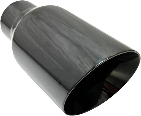 Exhaust Tip 2.50" Inlet 4.00" Outlet 8.00" long WBOSS4008-250-DW-GBK-SS Weld On Slant Angle Graphite Black Chrome 304 Stainless Steel Wesdon Exhaust Tip in Saudi Arabia