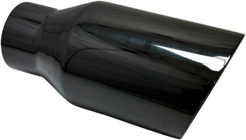 Exhaust Tip 2.50" Inlet 4.00" Outlet 8.00" long WBOSS4008-250-DW-GBK-SS Weld On Slant Angle Graphite Black Chrome 304 Stainless Steel Wesdon Exhaust Tip in Saudi Arabia
