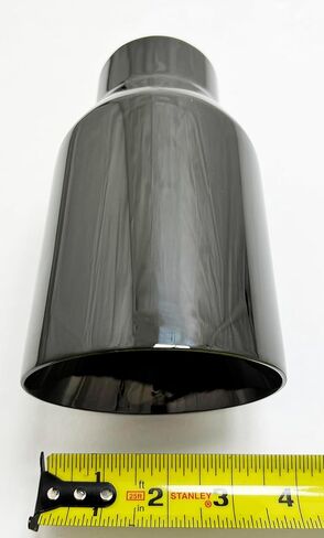 Exhaust Tip 2.50" Inlet 4.00" Outlet 8.00" long WBOSS4008-250-DW-GBK-SS Weld On Slant Angle Graphite Black Chrome 304 Stainless Steel Wesdon Exhaust Tip in Saudi Arabia