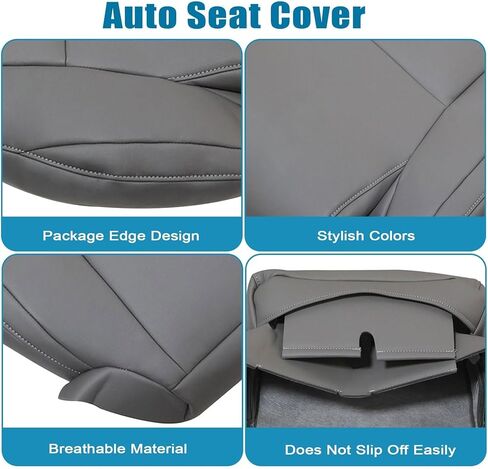 Priprilod Gray Leather Driver and Passenger Side Bottom and Top Lean Back Replacement Seat Cover Compatible with Toyota Tundra 2007 2008 2009 2010 2011 2012 2013 in Saudi Arabia