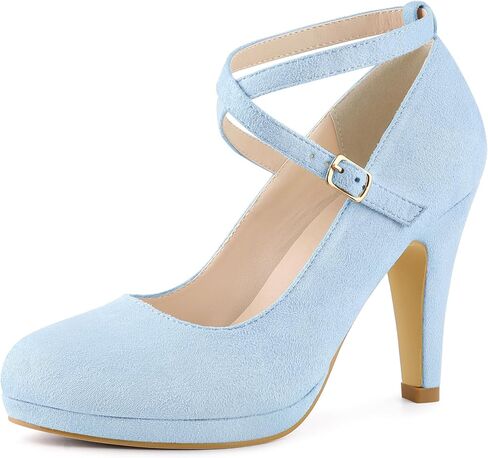 حذاء نسائي من Allegra K بكعب عالٍ وحزام متقاطع وكعب ستيليتو من ماري جين in Kuwait