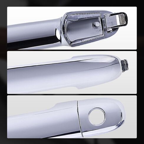 A-Premium Front Left Driver Side Exterior Door Handle with Keyhole Compatible with Toyota Camry, RAV4, Corolla, Prius, Highlander, Matrix, Yaris, Solara & Scion tC, xB, xD, xA & Pontiac Vibe, Silver in Saudi Arabia