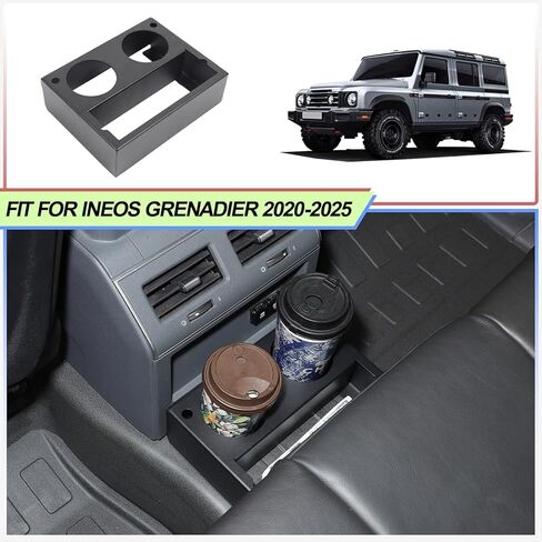 حامل مشروبات مثبت على وحدة التحكم الأرضية في المقعد الخلفي لملحقات INEOS Grenadier 2020-2025، صينية تنظيم موسع لحامل الأكواب في المقعد الخلفي، وحدة تخزين المشروبات في وحدة التحكم الأرضية في المقعد الخلفي، سبائك الألومنيوم in Saudi Arabia