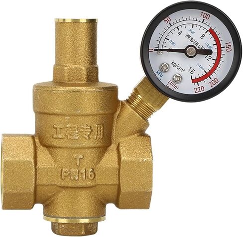 1pcs DN25/DN20/DN15 Brass Adjustable Water Pressure Regulator Reducer Maintain Valves Regulator Valves Welding Pressure Gauge Meter in Saudi Arabia