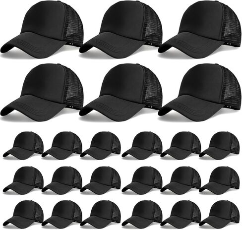 24 Pcs Trucker Hats Bulk Beach Hats for Men Mesh Back Ball Cap Rugged Classic Baseball Trucker Cap for Men and Women in Kuwait