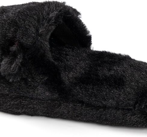 Disney Cinderella Lucifer Cat Slippers in Black | Ladies Fluffy House Shoes with 3D Ears | Comfortable Foam Slip-On Slippers in Saudi Arabia