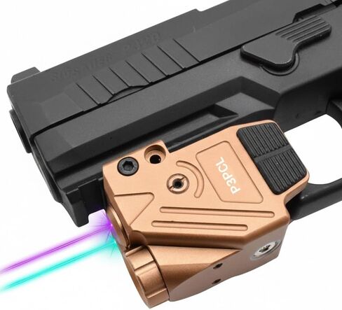 HiLight New Tactical P3PBL TAN- 700 Lumens Strobe Flashlight & Dual (Blue, Purple) Laser w/Military-Grade Aluminum & Magnetic Charger - Extension Rail Mount Light & Dual Laser Class of IIIA, 5mW in Saudi Arabia