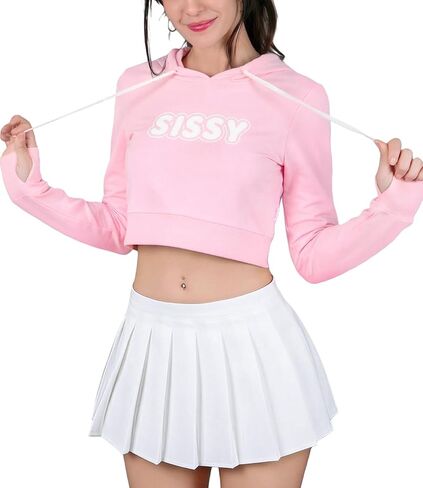 Littleforbig Unisex SISSY Cozy Bear Cropped Hoodie Sweatshirt Casual Fit Long Sleeve Drawstring Sweater in Saudi Arabia