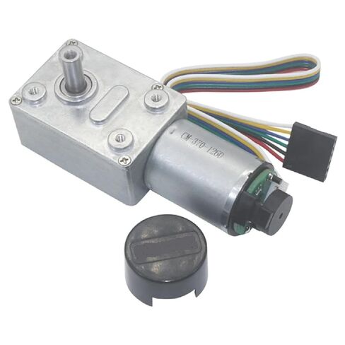 JGY-370 Turbo Worm Gear Motor with Encoder, High Torque 25kg.cm, Low Speed Self-Locking, 12V DC Brushed Motor (6RPM DC6V Motor and Bracket) in Saudi Arabia