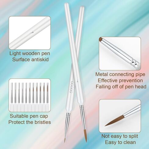 11pcs Fine Detail Paint Brush, Miniature Detail Paint Brushes with 11 Sizes Fine Tip Paint Brush for Watercolor Painting Acrylic Art Painting Model Drawing (White) in Saudi Arabia
