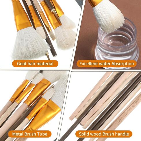 9 Pcs Pottery Glaze Brushes, Ceramic Brush Set, Mop Paint Brush for Acrylic Painting, Glazing Paintbrush for Pottery, Blending Mop Brushes for Oil Art Painting in Saudi Arabia