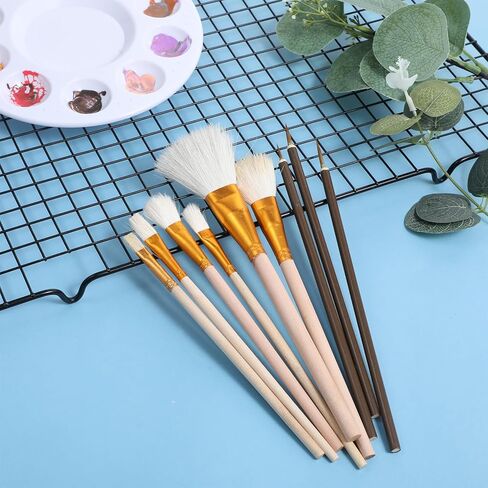 9 Pcs Pottery Glaze Brushes, Ceramic Brush Set, Mop Paint Brush for Acrylic Painting, Glazing Paintbrush for Pottery, Blending Mop Brushes for Oil Art Painting in Saudi Arabia
