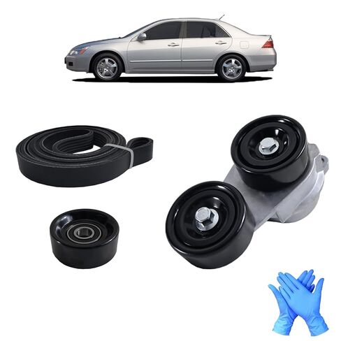 مجموعة مكونات محرك الحزام السربنتين الكاملة 90k-38332، متوافقة مع Acura MDX RL TL ZDX 2003-2013، Honda Accord Odyssey Pilot Ridgeline 2003-2011، مجموعة شداد الحزام مع بكرة المهمل in Kuwait