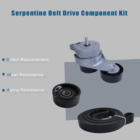 مجموعة مكونات محرك الحزام السربنتين الكاملة 90k-38332، متوافقة مع Acura MDX RL TL ZDX 2003-2013، Honda Accord Odyssey Pilot Ridgeline 2003-2011، مجموعة شداد الحزام مع بكرة المهمل in Kuwait