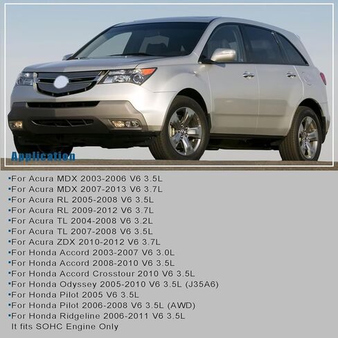 مجموعة مكونات محرك الحزام السربنتين الكاملة 90k-38332، متوافقة مع Acura MDX RL TL ZDX 2003-2013، Honda Accord Odyssey Pilot Ridgeline 2003-2011، مجموعة شداد الحزام مع بكرة المهمل in Kuwait