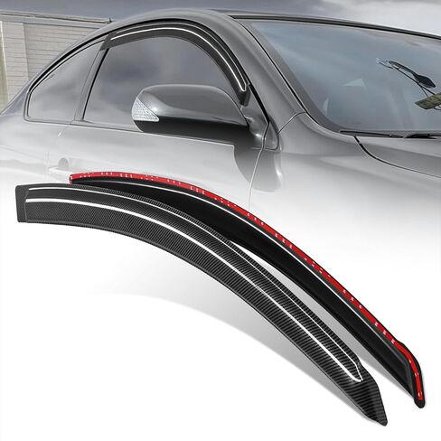 DNA Motoring Set of 2 Tape-On Window Visor Deflector Rain/Sun Guard Compatible with Scion tC 2005-2009, Carbon Fiber Pattern Styling, WVS-T2-0025-CF in Saudi Arabia