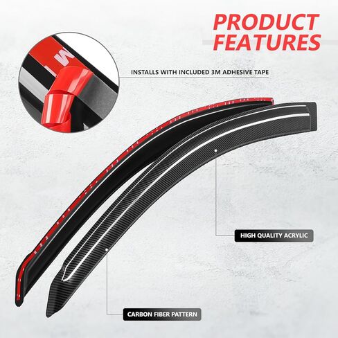 DNA Motoring Set of 2 Tape-On Window Visor Deflector Rain/Sun Guard Compatible with Scion tC 2005-2009, Carbon Fiber Pattern Styling, WVS-T2-0025-CF in Saudi Arabia