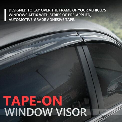 DNA Motoring Set of 2 Tape-On Window Visor Deflector Rain/Sun Guard Compatible with Scion tC 2005-2009, Carbon Fiber Pattern Styling, WVS-T2-0025-CF in Saudi Arabia