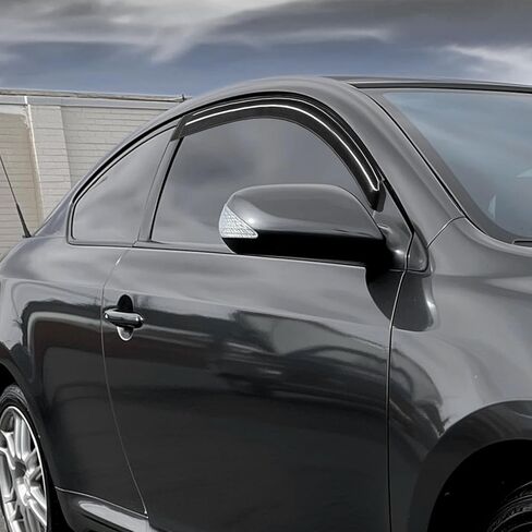 DNA Motoring Set of 2 Tape-On Window Visor Deflector Rain/Sun Guard Compatible with Scion tC 2005-2009, Carbon Fiber Pattern Styling, WVS-T2-0025-CF in Saudi Arabia