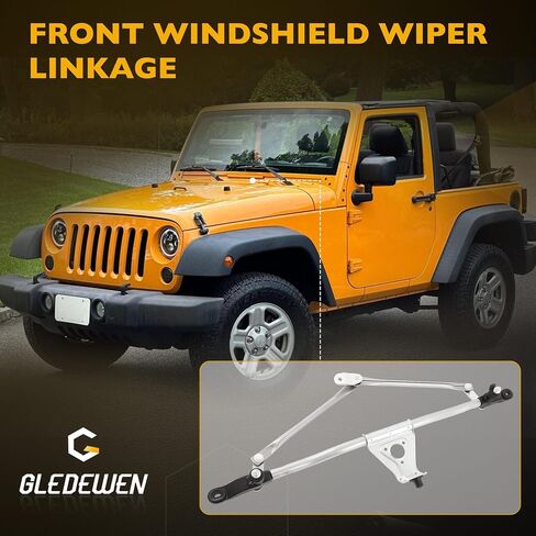 Front Windshield Wiper Transmission Linkage Assembly, Compatible with 2007-2016 Jeep Wrangler, Replaces 55077859AC, 602-105 in Saudi Arabia