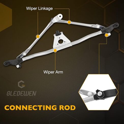 Front Windshield Wiper Transmission Linkage Assembly, Compatible with 2007-2016 Jeep Wrangler, Replaces 55077859AC, 602-105 in Saudi Arabia