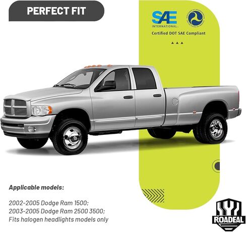 مجموعة المصابيح الأمامية ث/لمبات لـ 02-05 دودج رام 1500 لـ 03-05 دودج رام 2500/3500 استبدال المصابيح الأمامية كروم الإسكان سائق وجانب الركاب in Kuwait