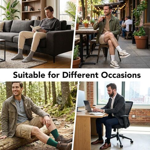 Mens Viscose Bamboo Quarter Crew Socks Thin Casual Soft Lightweight Above Ankle Breathable Classic Socks 6 Pairs in Saudi Arabia