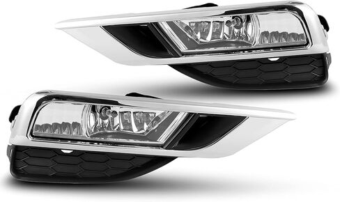 مصابيح الضباب ECOTRIC متوافقة مع 2015 2016 Honda CR-V CRV لاستبدال 33900T1WA11 33951T1WA11 HO2592140 HO2593140 مصابيح الضباب مصد القيادة + المصابيح + المفتاح (عدسة شفافة + إطار فضي) in Saudi Arabia