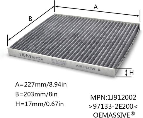 CF10709 Cabin Air Filter for Hyundai Genesis Tucson Coupe Accent Veloster i40 Verna for Kia Forte Rio Rondo Sportage Replace# 97133-2E200 Auto Cabin Filter with Activated Carbon in Saudi Arabia