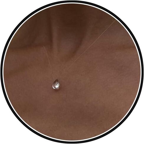 واضح Waterdrop شرابة Y-قلادة للنساء، بيان بسيط غير مرئية قلادة قلادة الدمعة، الجدة عيد ميلاد حفلة موسيقية عطلة هدايا مجوهرات in Kuwait