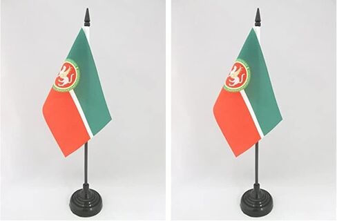 علم طاولة جمهورية تتارستان من AZ FLAG مقاس 4 بوصة × 6 بوصة - علم مكتب تتار مقاس 15 × 10 سم - عصا وقاعدة بلاستيكية سوداء in Saudi Arabia