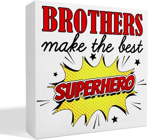 Nursery Brothers Table Decor, Nursery Newborn Baby Boys Room Bedroom Desk Decor Nursery Sibling Decoration for Toddler Kids Room Playroom, The Best Superhero, Wooden Box Sign in Kuwait