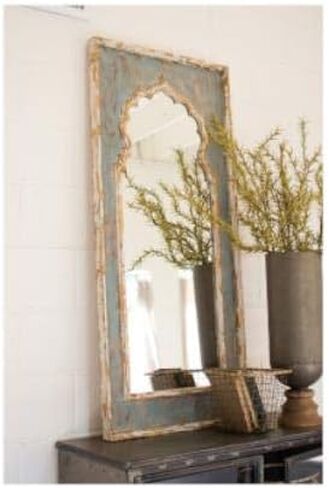 Kalalou Blue Distressed Wooden Mirror in Saudi Arabia