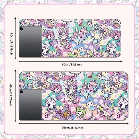 Tokidoki Unicorno Mouse Pad Large Gaming Computer Mouse Pad Extended Keyboard Desk Accessories for Office Computer Laptop（20thAnniversary 35.4 * 15.7 inch） in Saudi Arabia