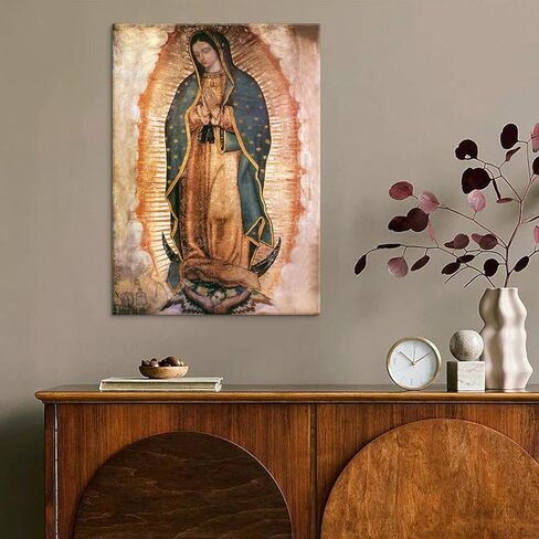 Mexico Our Lady of Guadalupe Portrait Wall Art Lamina enmarcada de Nuestra Señora de Guadalupe Painting picture Wall Decor Religion Catholic Poster Print Artwork for Altar bedroom 8x10 in Canvas in Saudi Arabia
