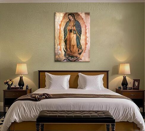 Mexico Our Lady of Guadalupe Portrait Wall Art Lamina enmarcada de Nuestra Señora de Guadalupe Painting picture Wall Decor Religion Catholic Poster Print Artwork for Altar bedroom 8x10 in Canvas in Saudi Arabia
