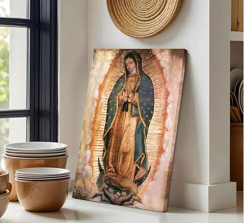 Mexico Our Lady of Guadalupe Portrait Wall Art Lamina enmarcada de Nuestra Señora de Guadalupe Painting picture Wall Decor Religion Catholic Poster Print Artwork for Altar bedroom 8x10 in Canvas in Saudi Arabia