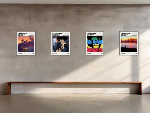 Ouroboros Art & Design - مجموعة ملصقات Cowboy Bebop - ملصق الرسوم المتحركة - لوحة فنية جدارية - Spike Spiegel - Faye Valentine - Jet Black - مجموعة من 4-300 جم - 8x10 بوصة - غير مؤطرة in Kuwait