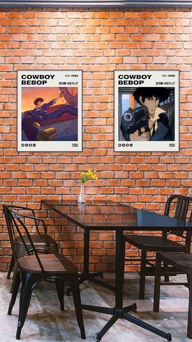 Ouroboros Art & Design - مجموعة ملصقات Cowboy Bebop - ملصق الرسوم المتحركة - لوحة فنية جدارية - Spike Spiegel - Faye Valentine - Jet Black - مجموعة من 4-300 جم - 8x10 بوصة - غير مؤطرة in Kuwait